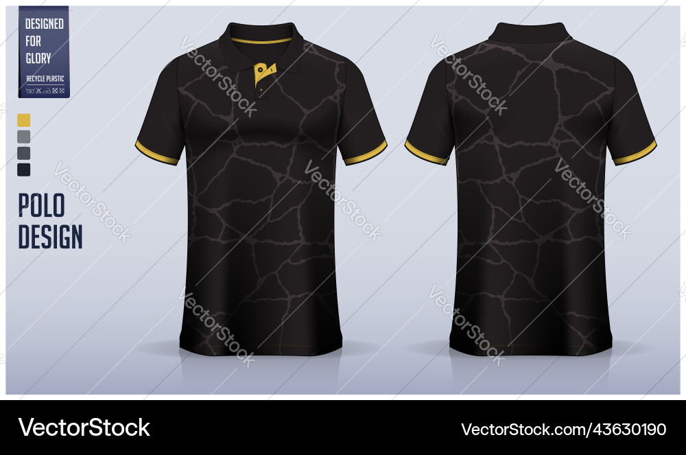 Polo t-shirt mockup template design mosaic pattern vector image