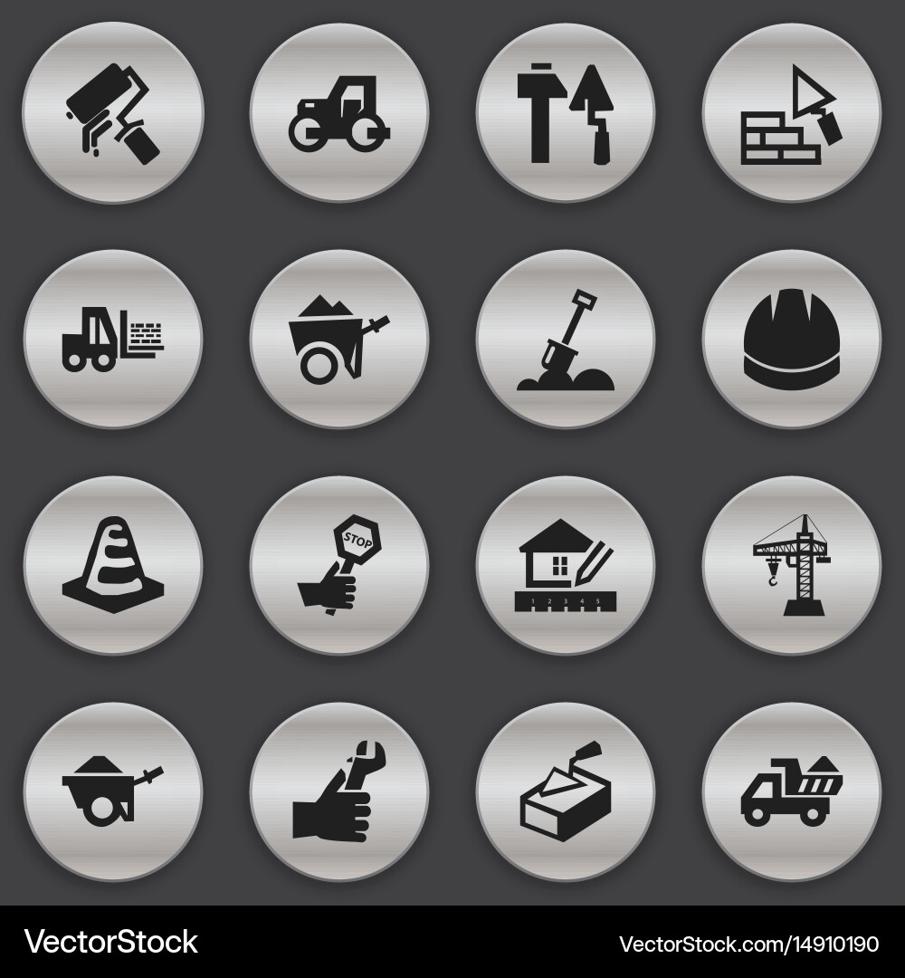 Set of 16 editable structure icons includes vector image