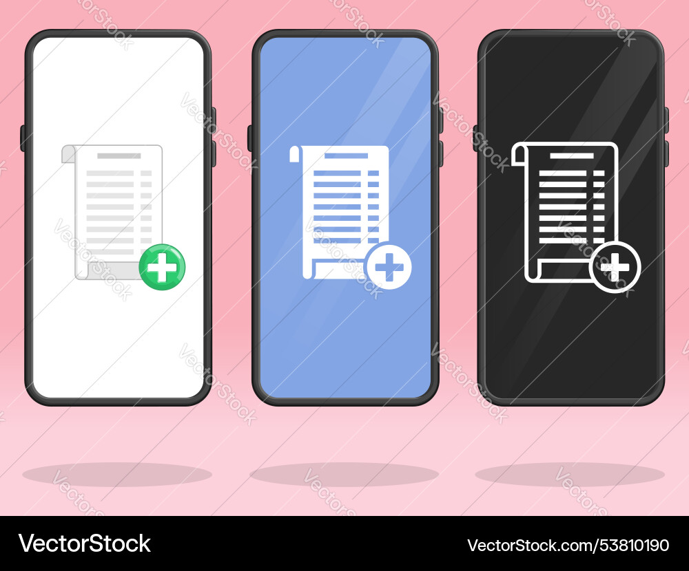 Smartphone invoice plus adding bills submission Smartphone invoice plus adding bills submission vector image