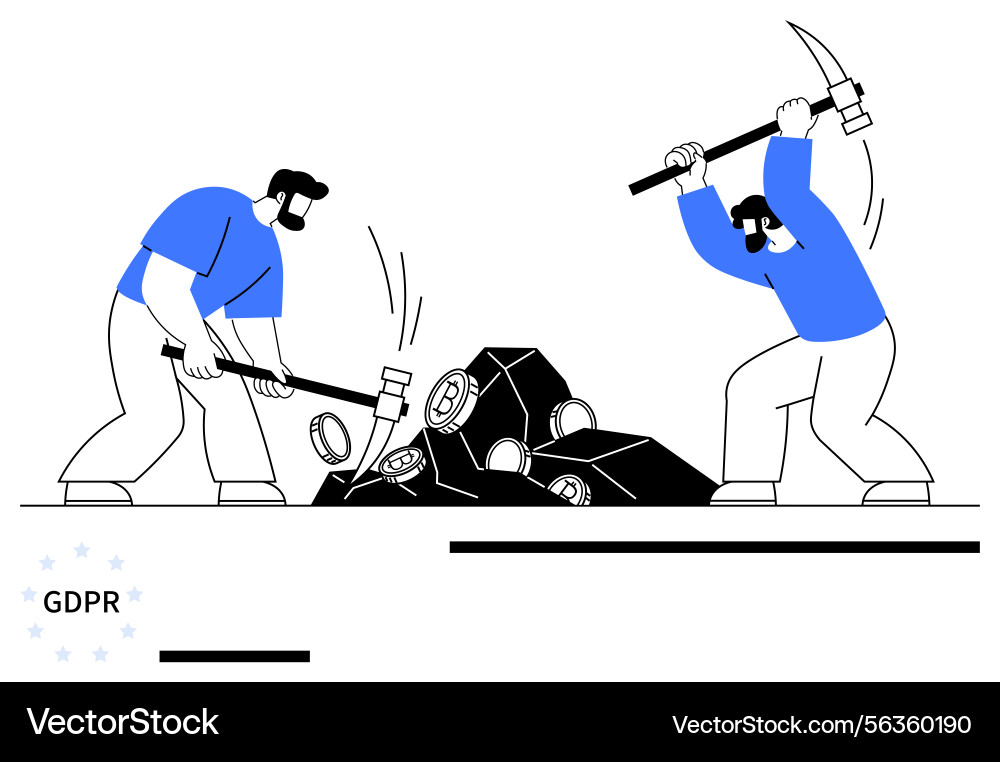 Teamwork of miners extracting resources Teamwork of miners extracting resources vector image