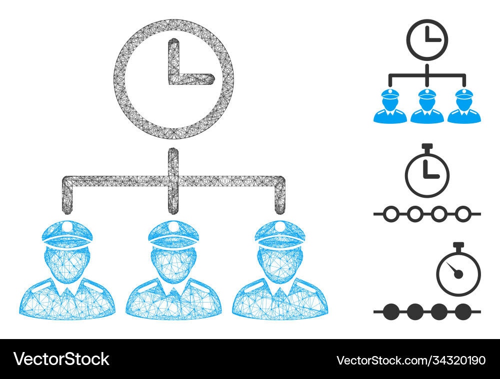 Time army polygonal web mesh Time army polygonal web mesh vector image