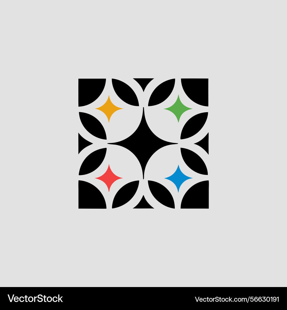 Abstract geometric pattern of overlapping shapes vector image