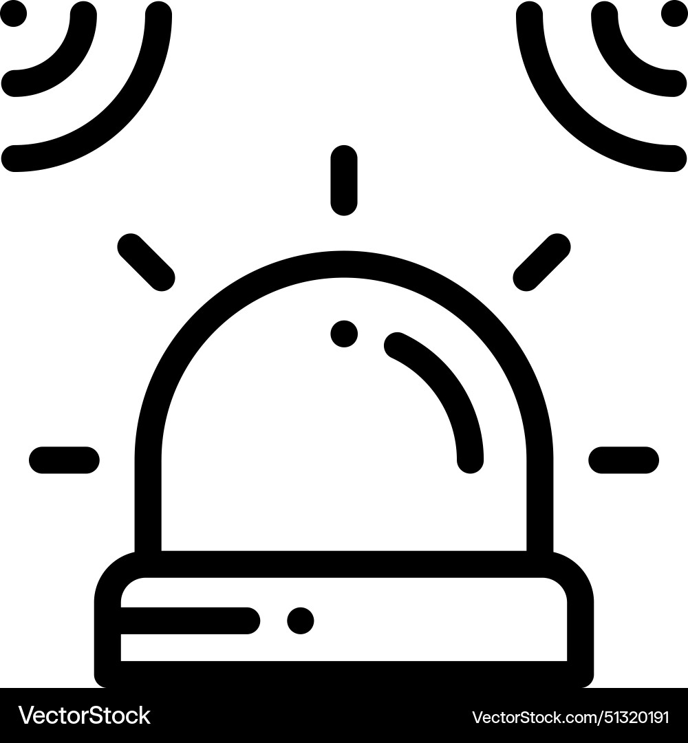 Alarm icon thin linear style design isolated Alarm icon thin linear style design isolated vector image