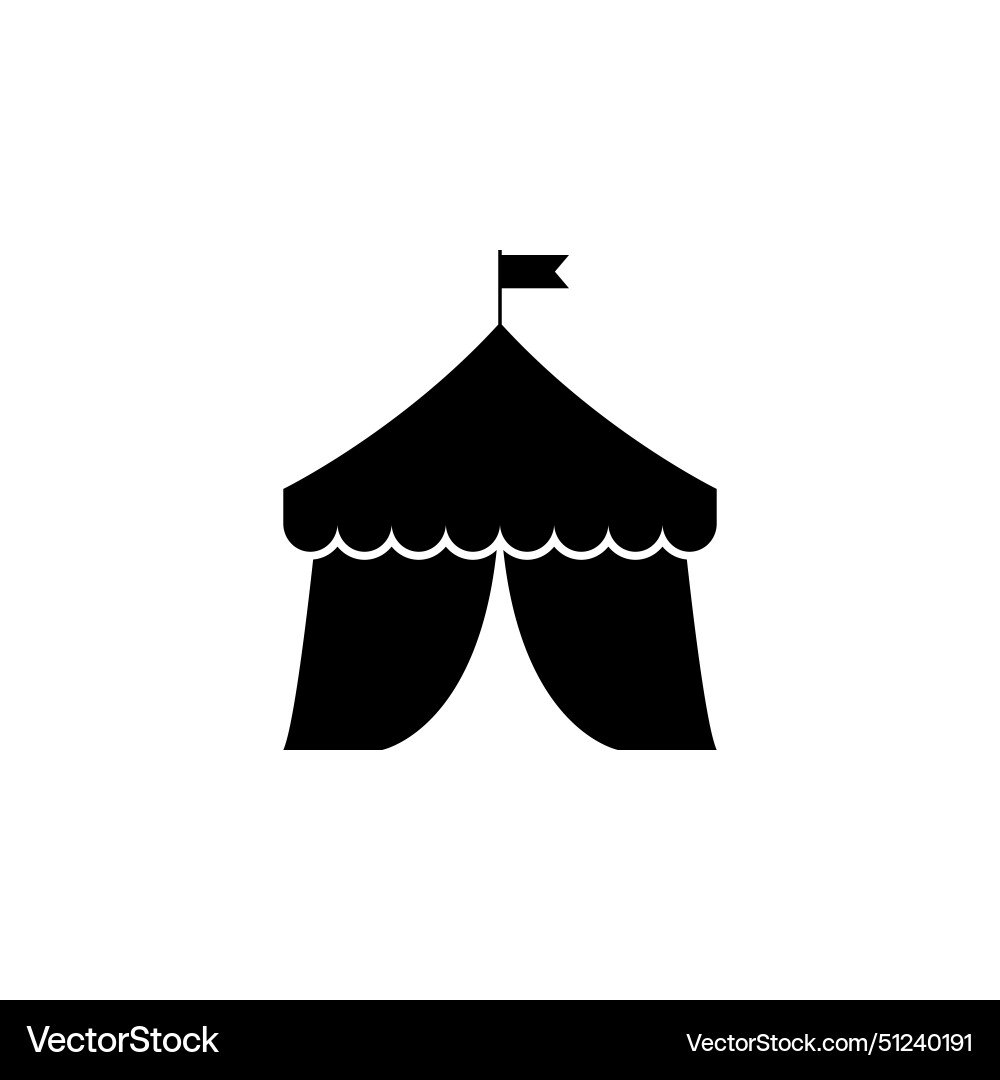 Circus tent flat icon Royalty Free Vector Image