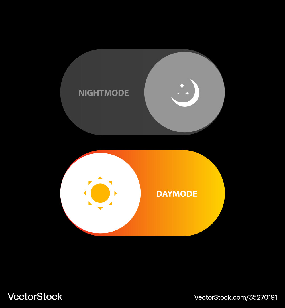 Day night switch ui buttons Day night switch ui buttons Vector Image