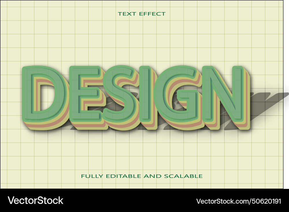 Design editable text effect 3d dimension emboss Design editable text effect 3d dimension emboss vector image