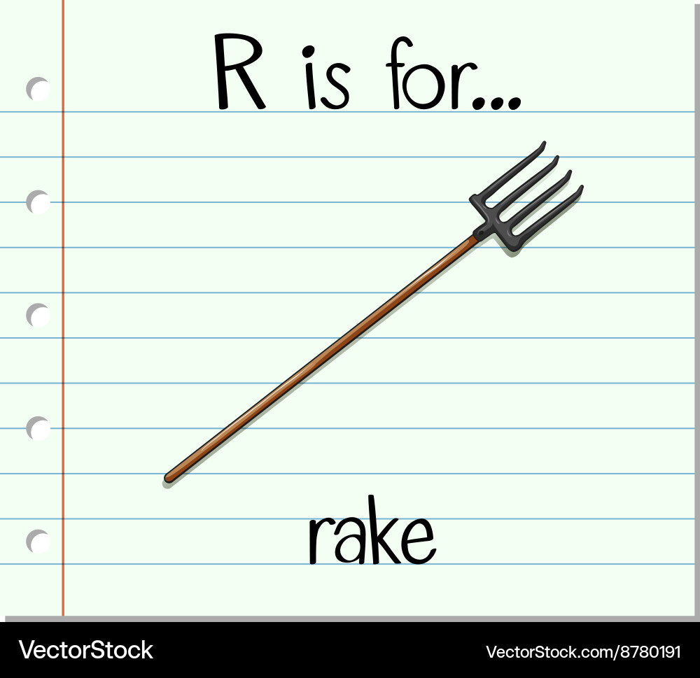 Flashcard alphabet r is for rake Vector Image