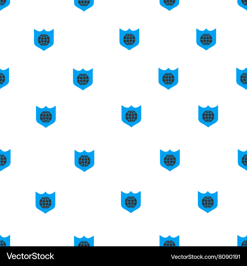 Global shield flat seamless pattern vector image