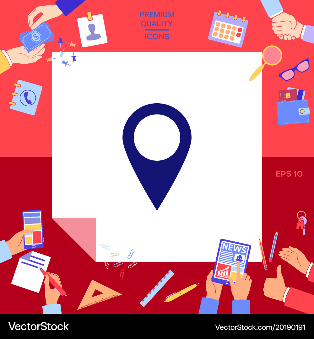 Map pointer icon Royalty Free Vector Image - VectorStock