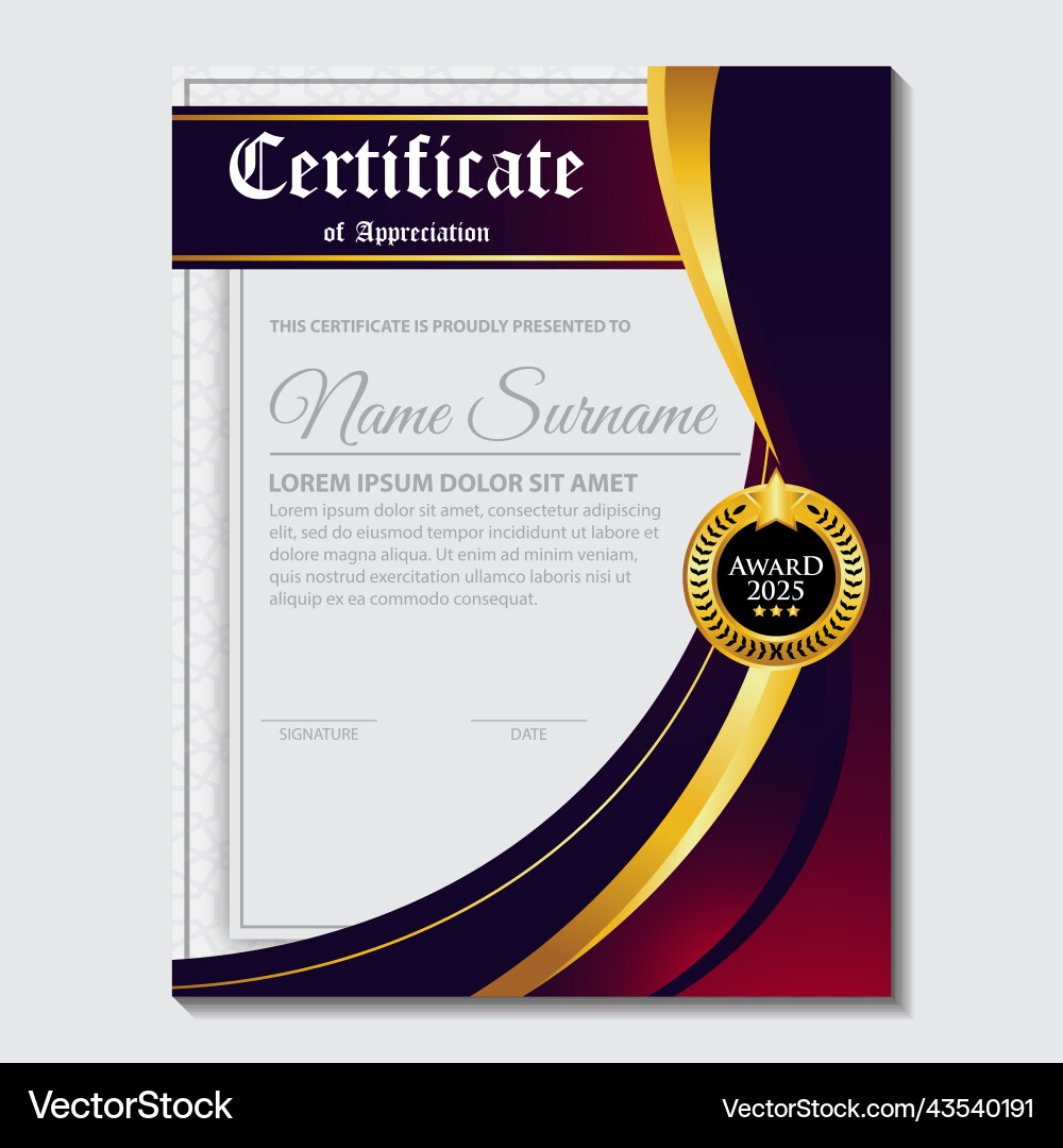 Modern design certificate layout concept simple Vector Image
