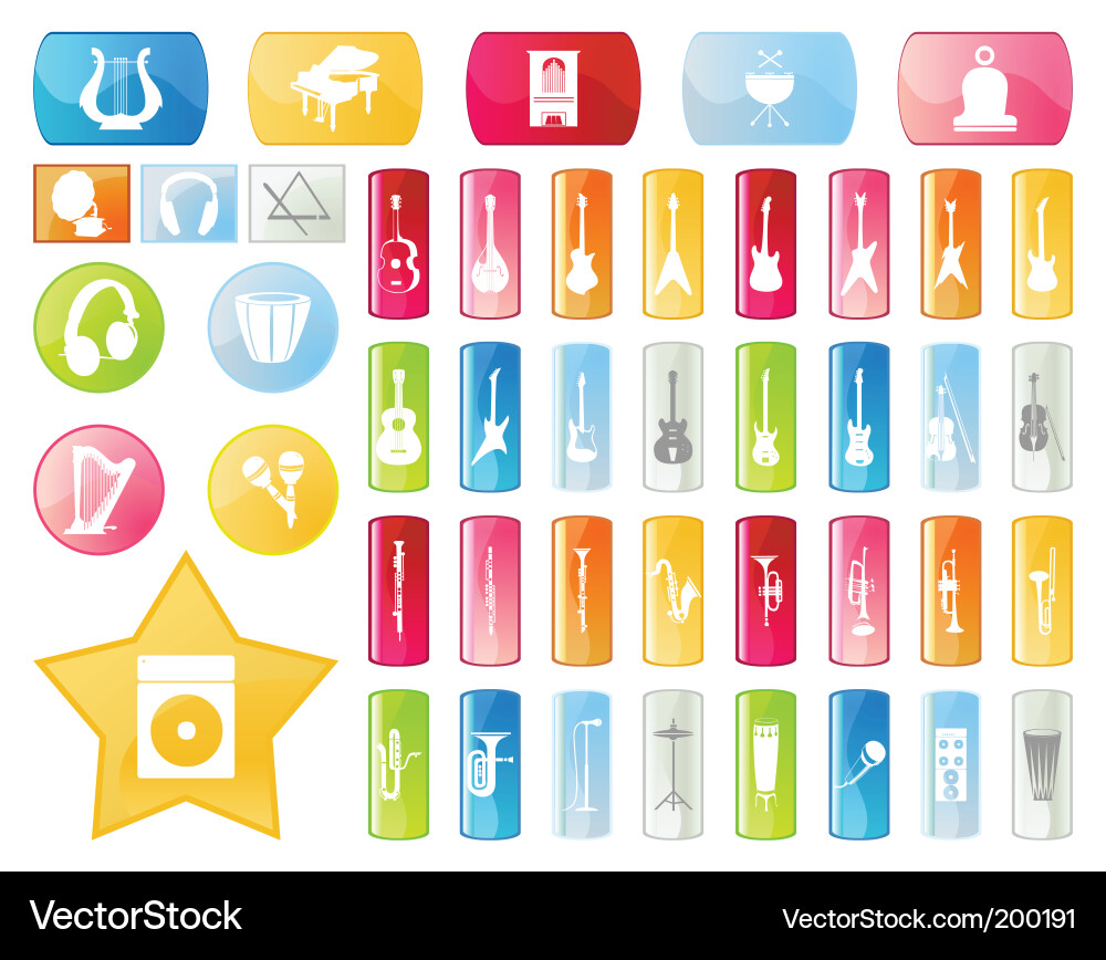 Musical buttons Vector Image