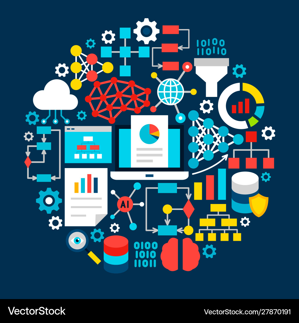 Neural Network Concept - Circle Data vector image