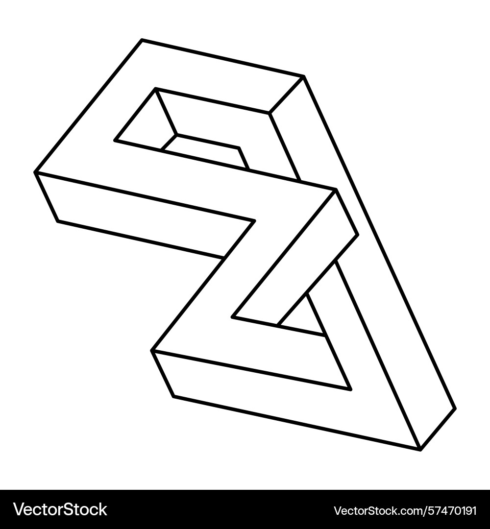 Optical illusion object unreal geometric Optical illusion object unreal geometric vector image