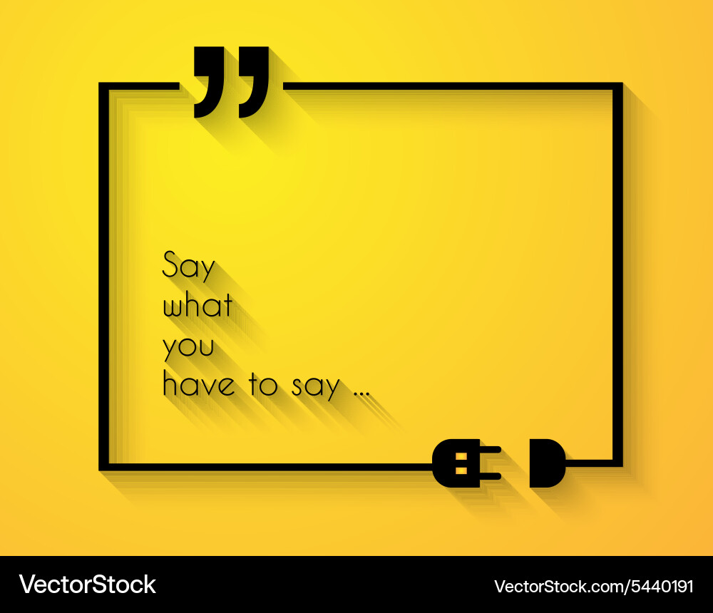 Quotation mark frame with flat style and space Vector Image