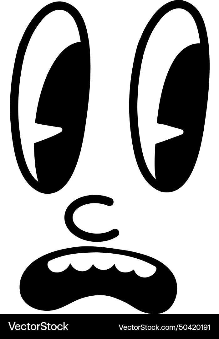 Retro 30s cartoon mascot character funny face 50s Retro 30s cartoon mascot character funny face 50s vector image