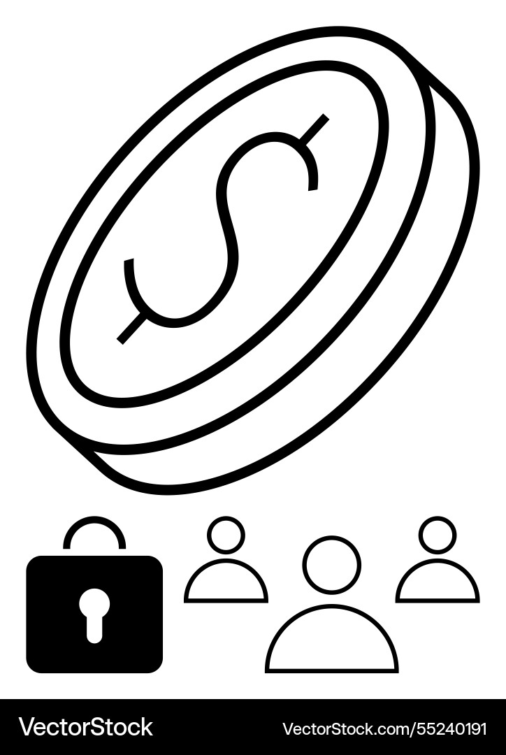Secured digital currency with user accessibility Secured digital currency with user accessibility vector image