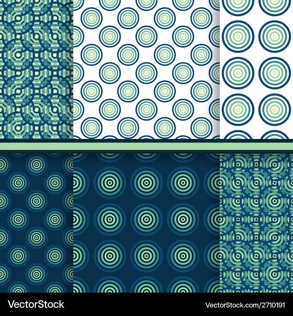 Set of circle seamless patterns vector image