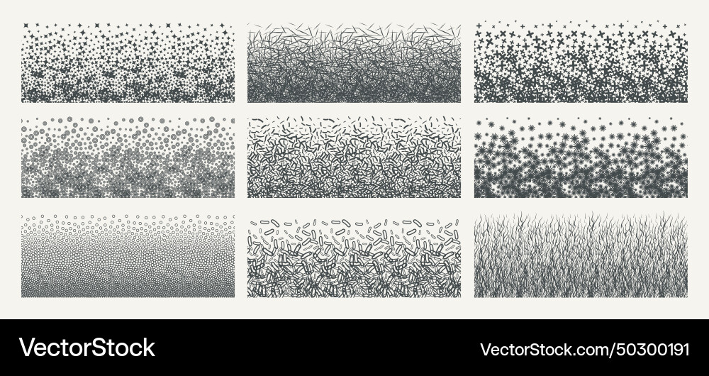 Set of horizontal seamless textures gradient vector image