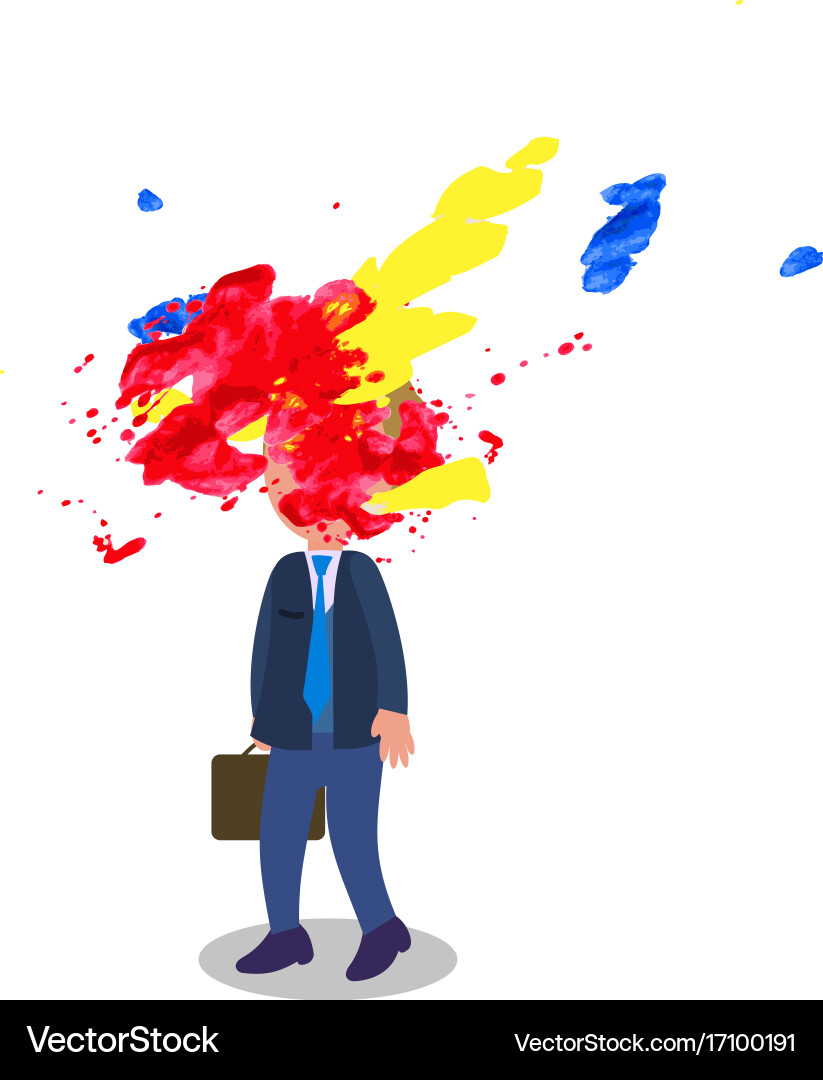 Stressed manager with exploded head vector image