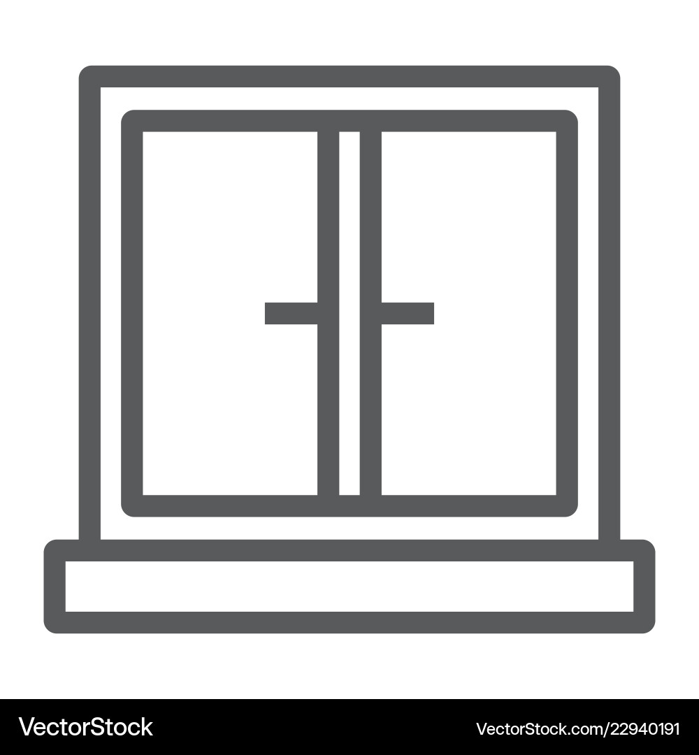 Window line icon architecture and home frame Window line icon architecture and home frame Vector Image