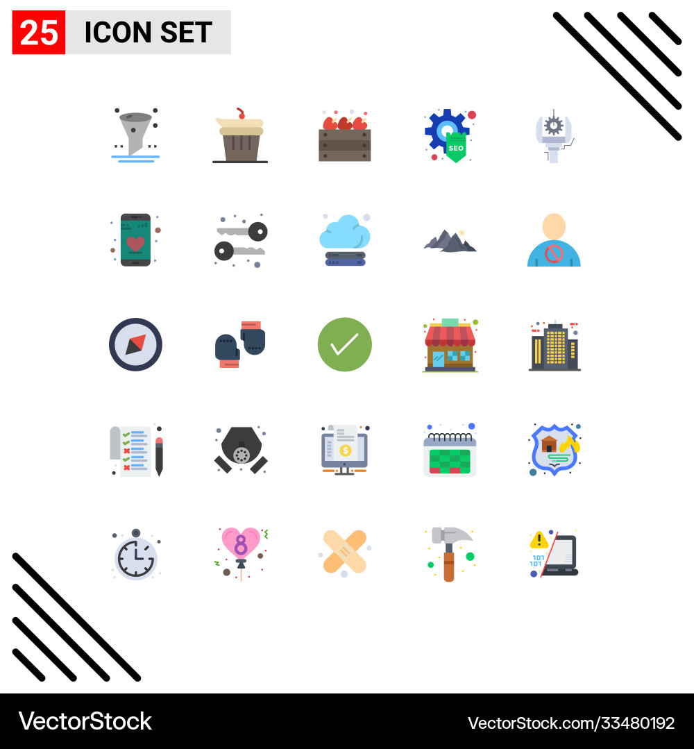 25 universal flat colors set for web and mobile Vector Image