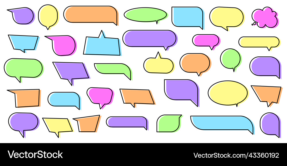 Dialog chat speech bubble text box Dialog chat speech bubble text box Vector Image