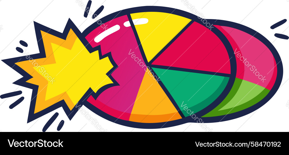 Exploding Pie Chart - Data Impact Vector Image