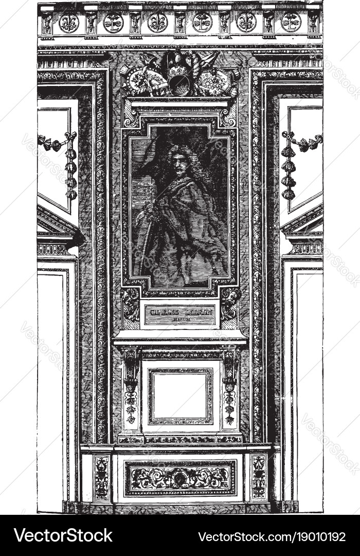 Fragment from the apollo gallery in louvre Vector Image