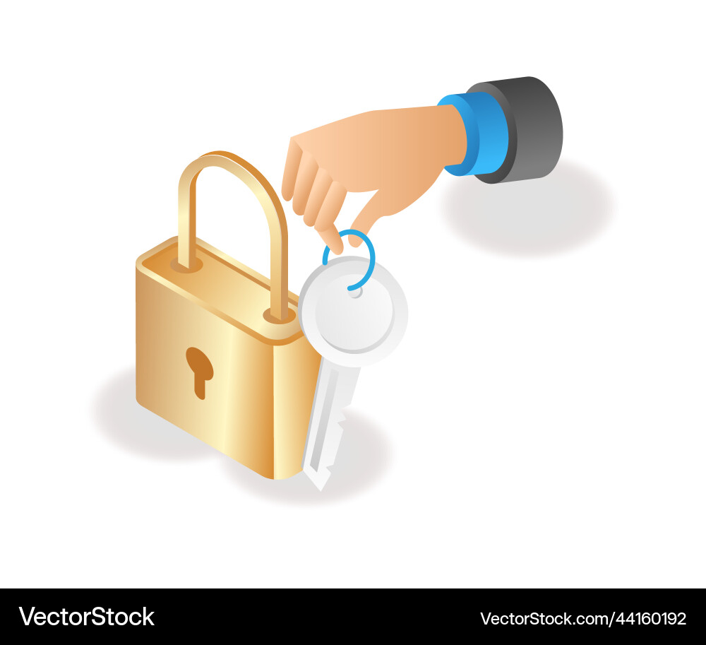 Give the key to open lock Vector Image