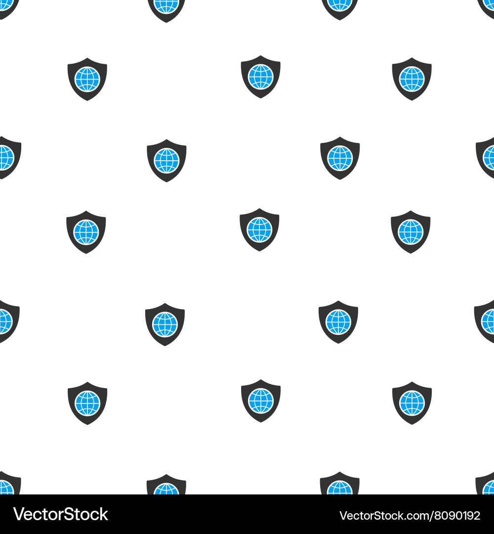 Global shield flat seamless pattern vector image