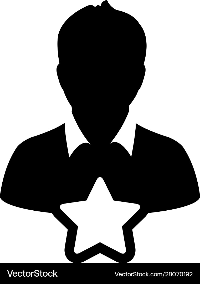 Loyalty icon with star male user person profile – Royalty-Free Vector |  VectorStock, image size:761x1080