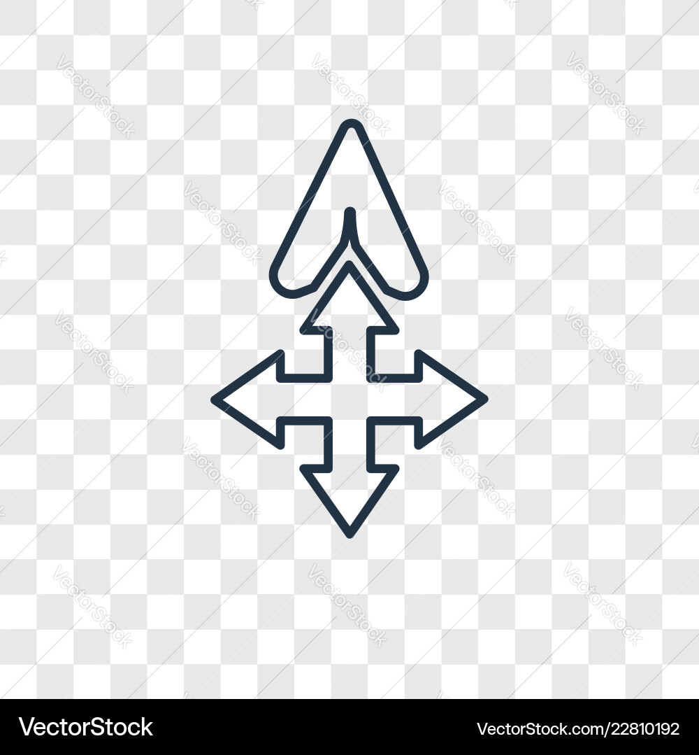 Move concept linear icon isolated on transparent Move concept linear icon isolated on transparent vector image