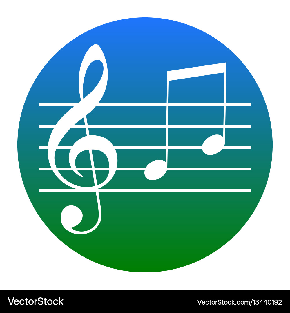 Music violin clef sign g-clef and notes g h Vector Image