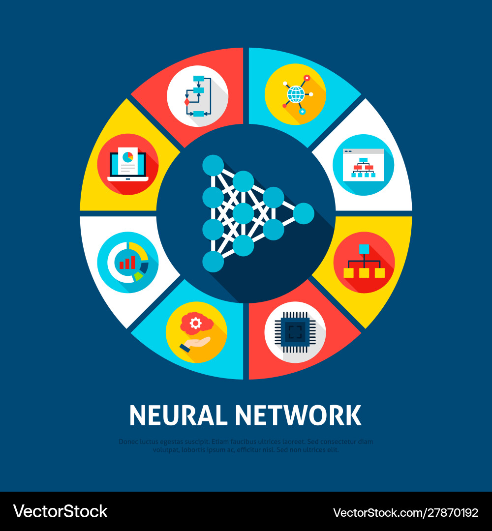 Neural network concept icons Neural network concept icons vector image
