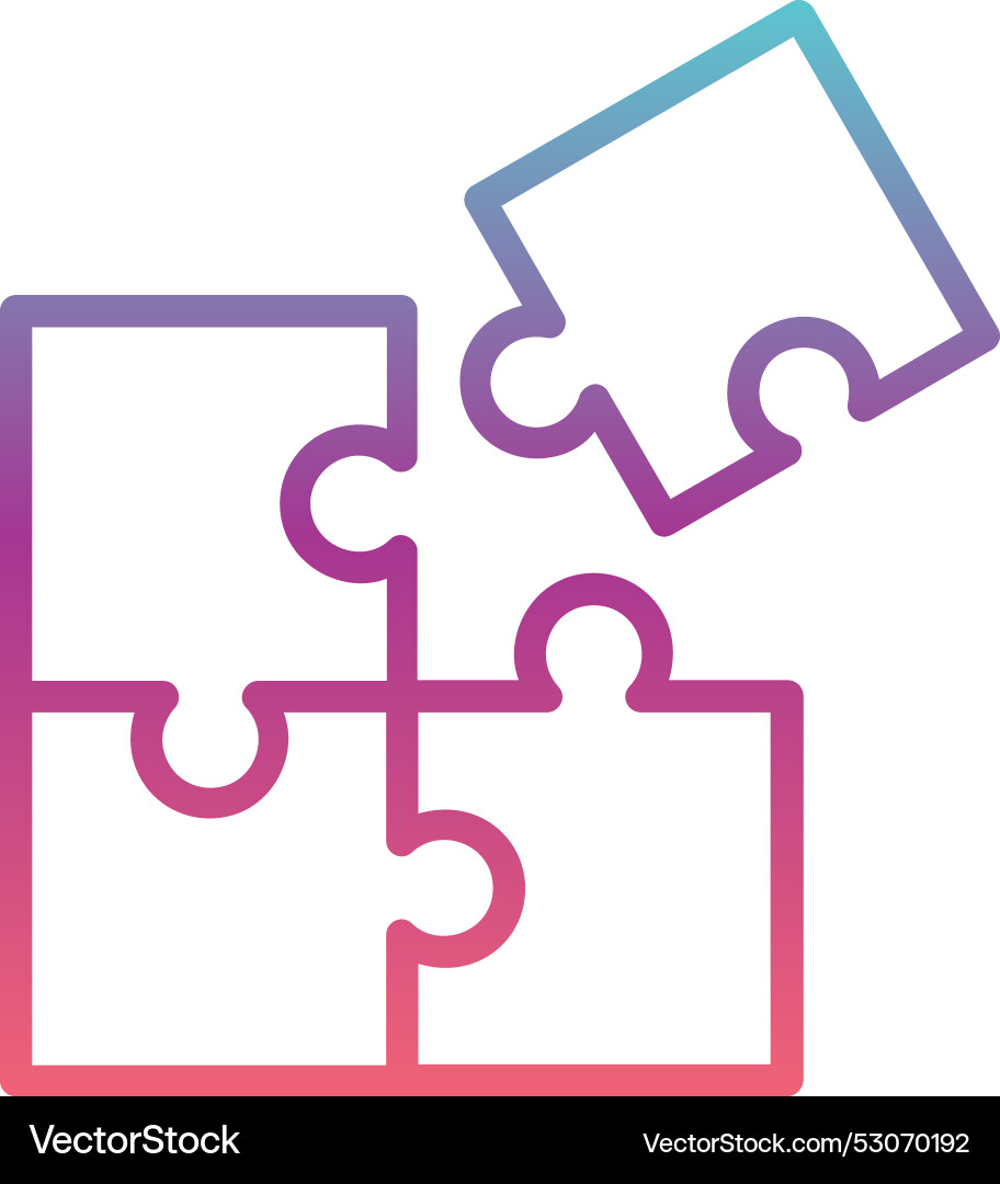 Puzzle line gradient design Vector Image