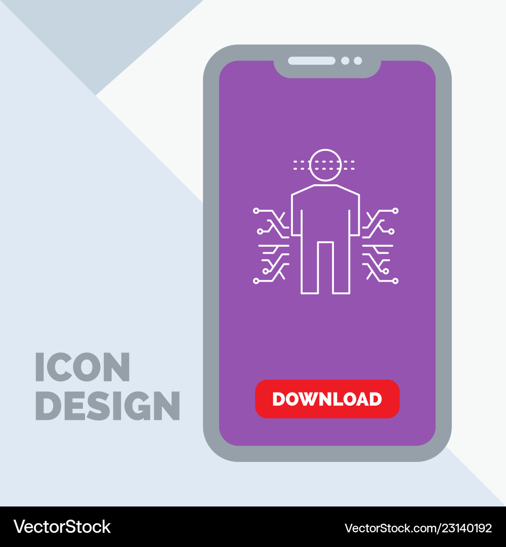 Sensor body data human science line icon Sensor body data human science line icon vector image