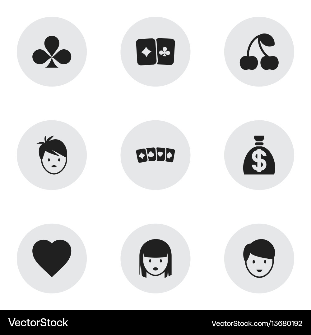 Set of 9 editable game icons includes symbols vector image