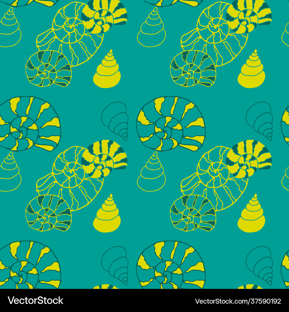 Shell pattern on a blue background for printing Shell pattern on a blue background for printing vector image
