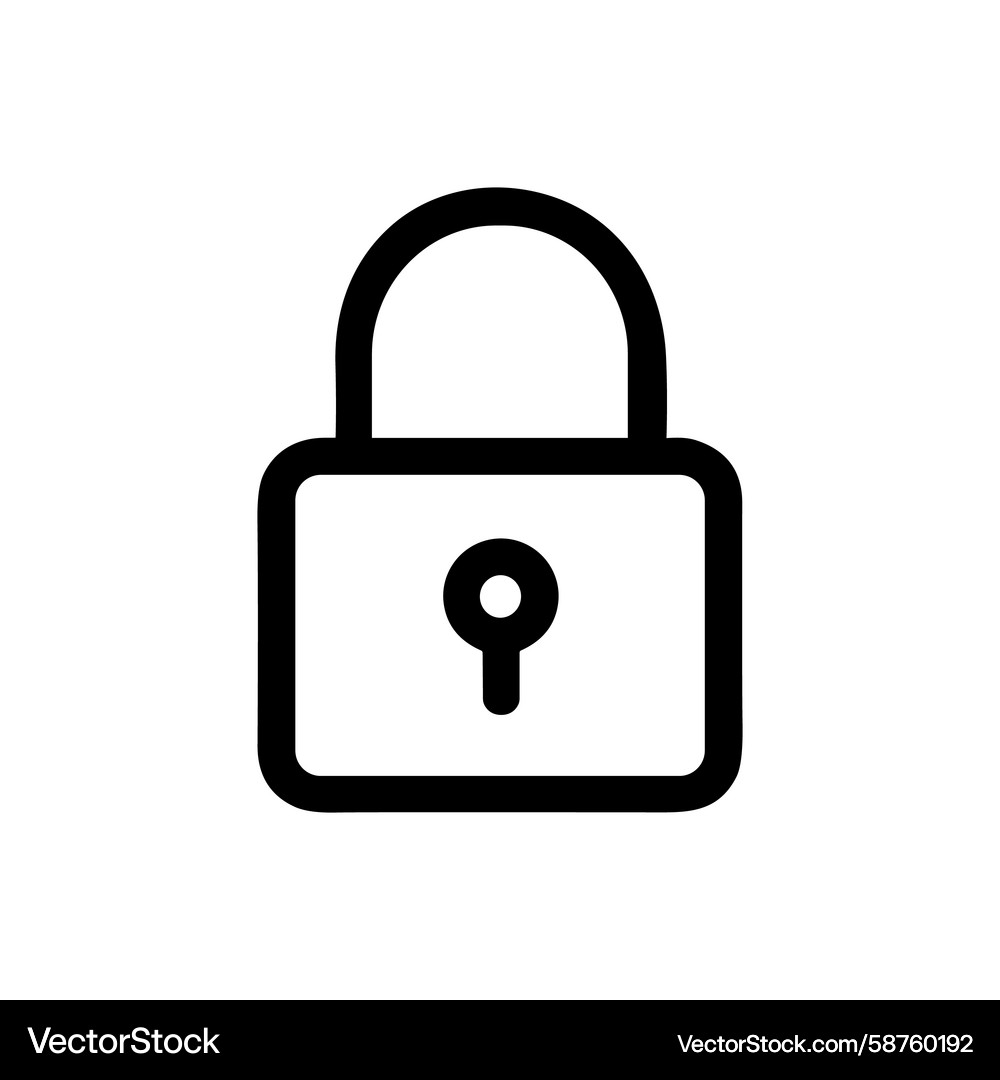 Simple Padlock Outline Icon Vector Image