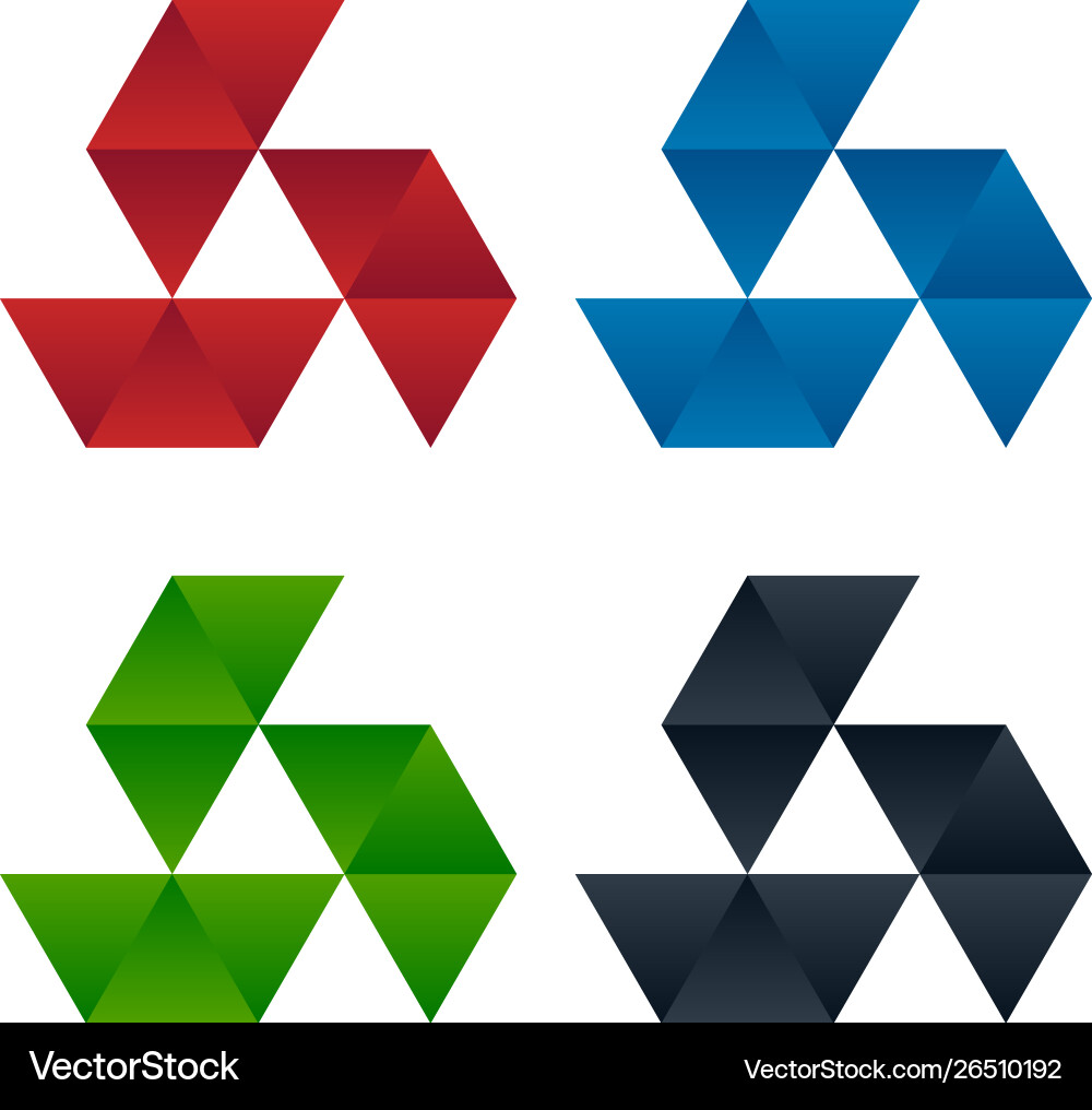 Vision-Icons mit Gradienten-Dreieckmustern Vision-Icons mit Gradienten-Dreieckmustern vektorbild