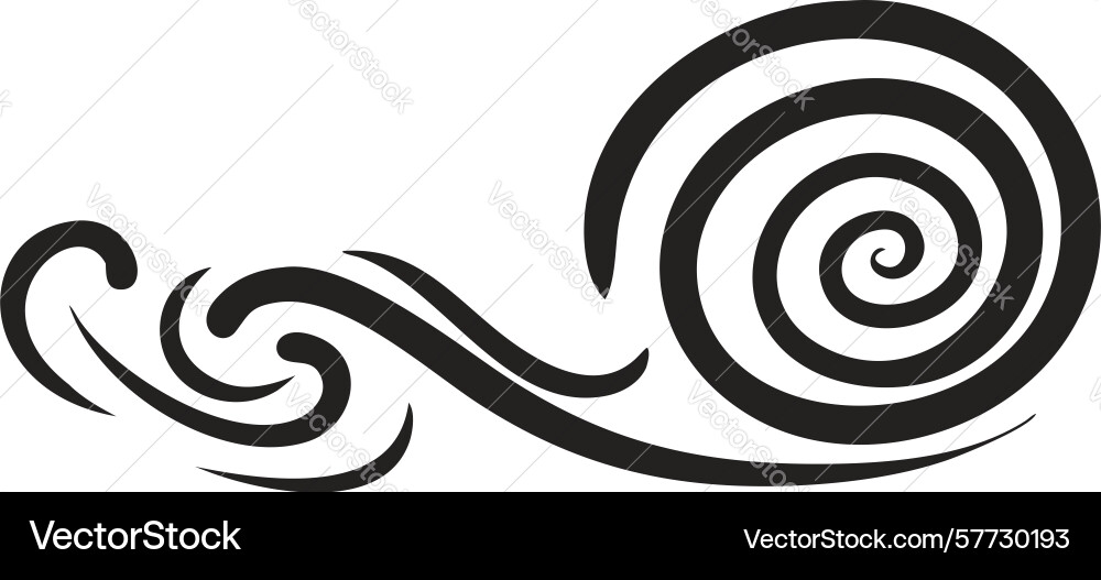 Abstract dark spiral wave pattern continuous art vector image