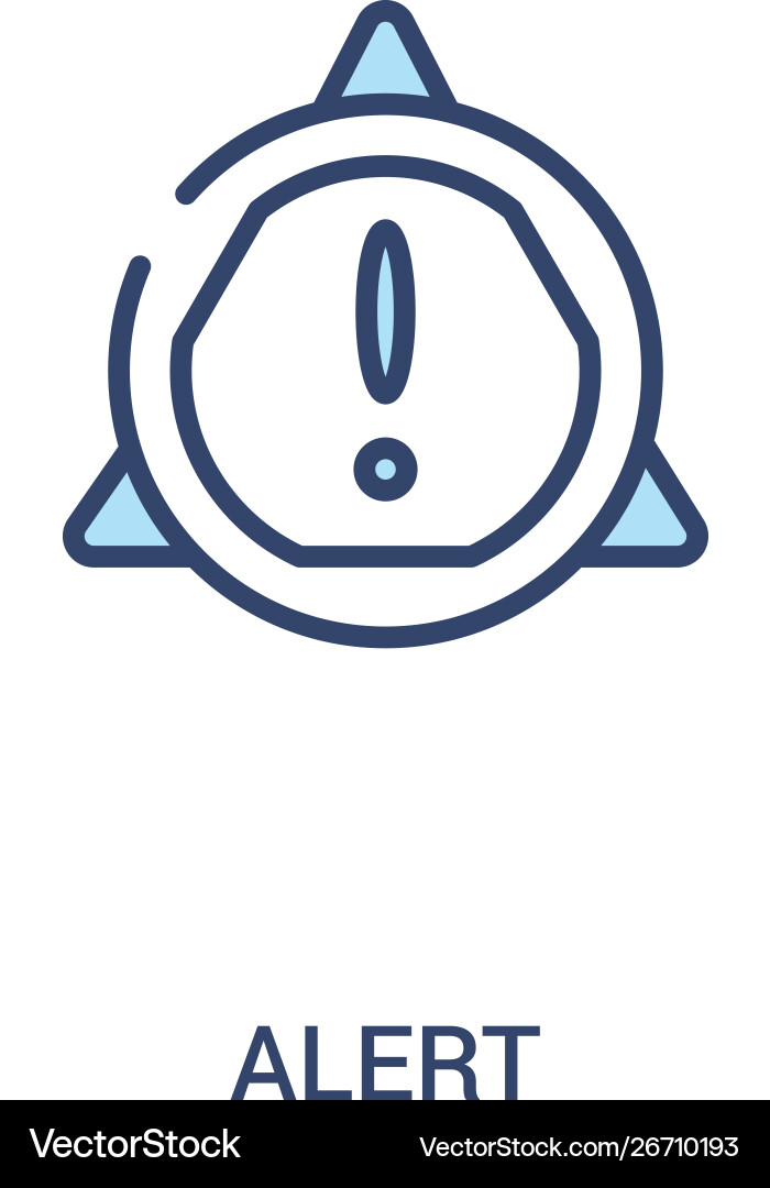Alert concept 2 colored icon simple line element Alert concept 2 colored icon simple line element vector image