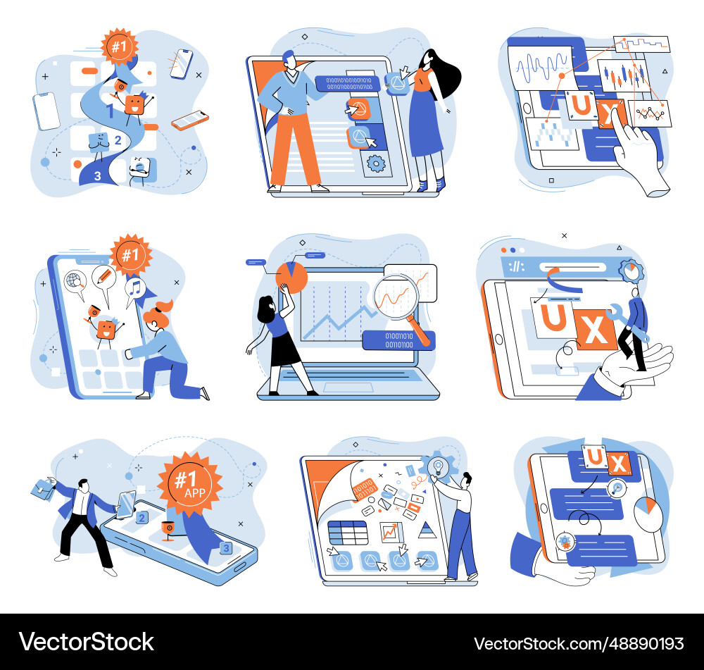 Application testing metaphor Application testing metaphor vector image