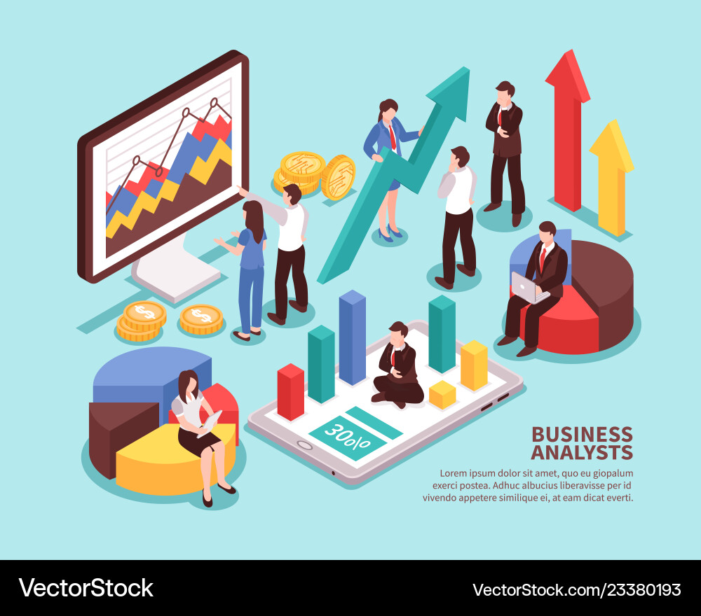 Business analyst concept Royalty Free Vector Image