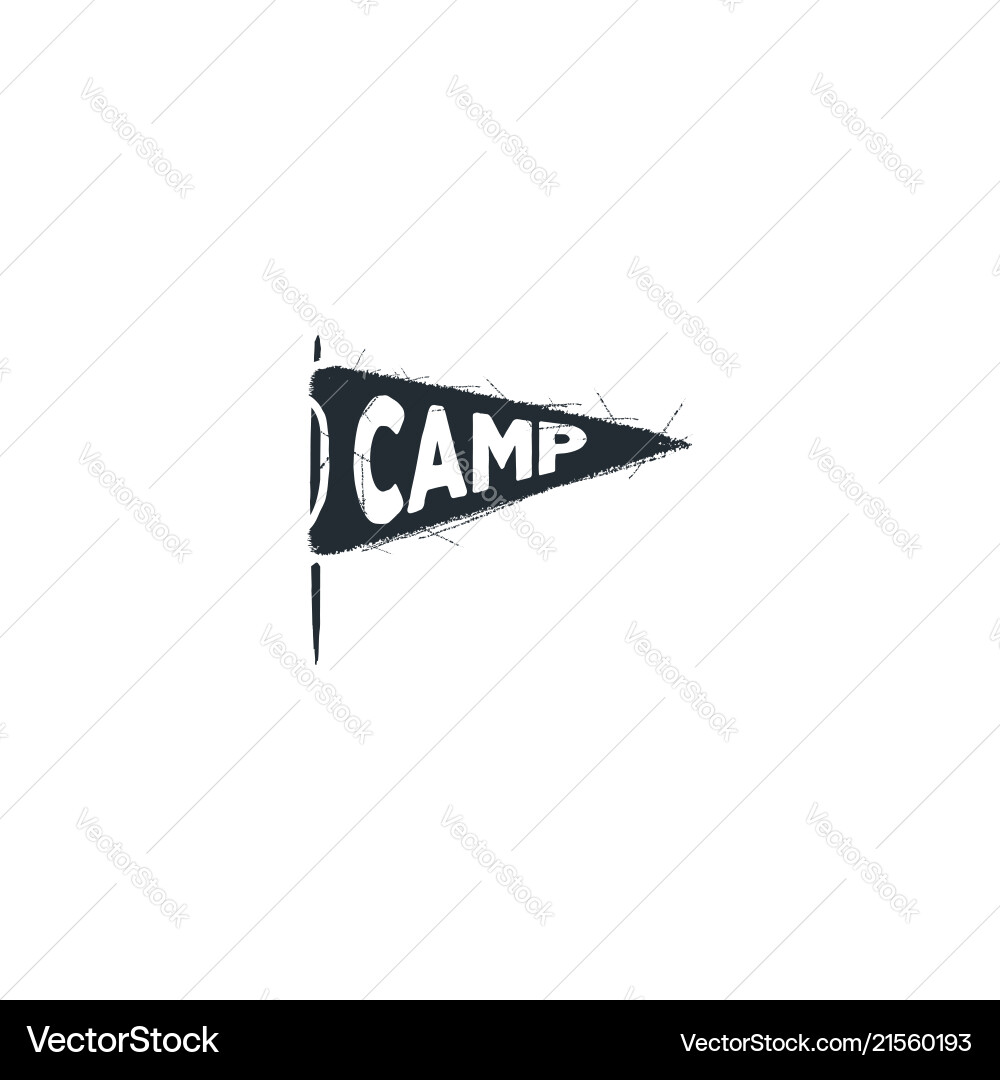 Camp pennant ison silhouette design vintage hand Camp pennant ison silhouette design vintage hand vektorbild