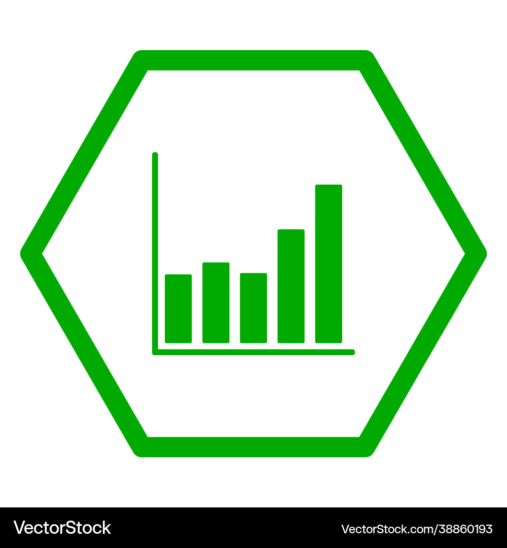 Chart and hexagon Vector Image