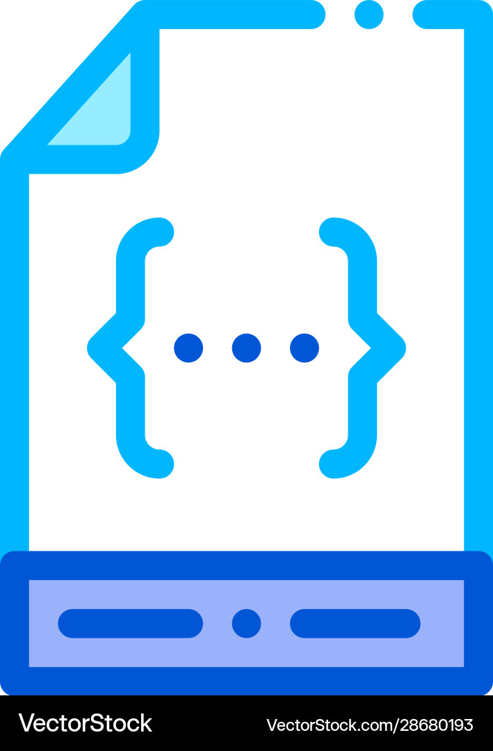 Coding file document system thin line icon Vector Image
