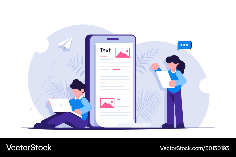 Create content concep people are working Create content concep people are working vector image