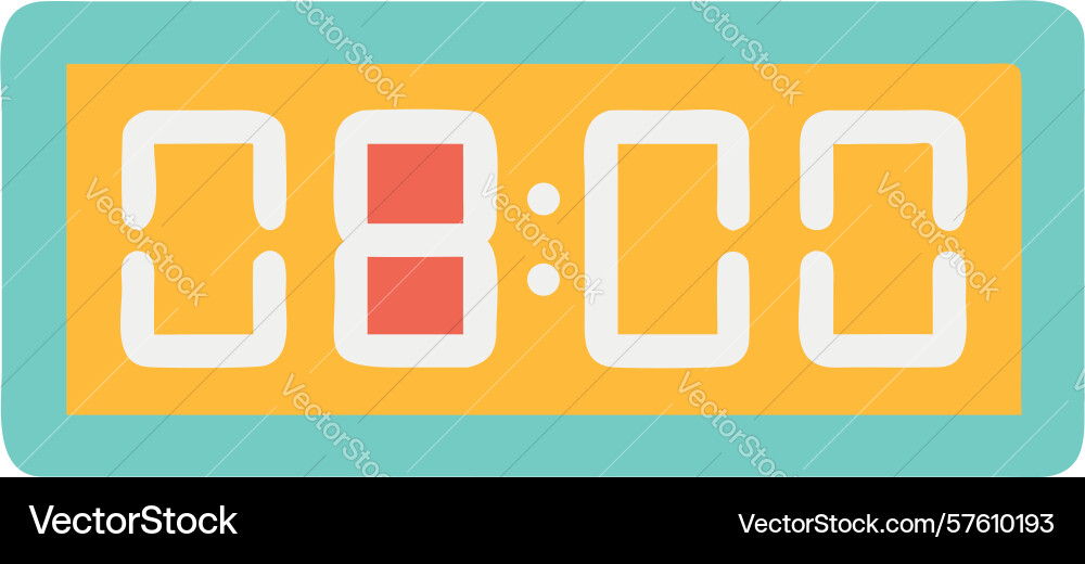 Digital clock icon displaying eight oclock design vector image