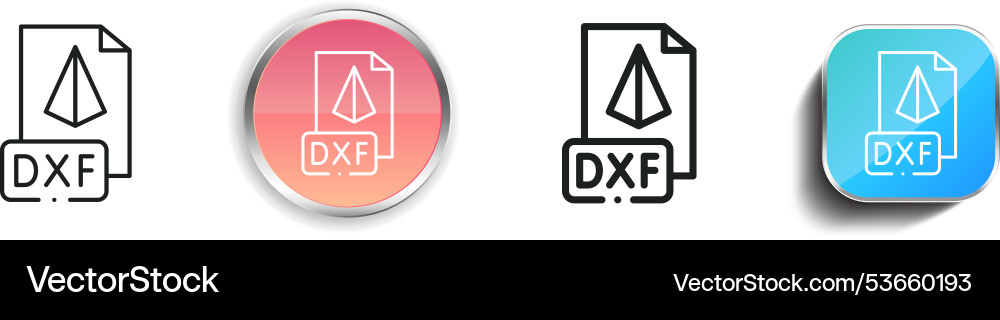 Dxf Dateisymbol dünn linear regelmäßig und Taste Dxf Dateisymbol dünn linear regelmäßig und Taste vektorbild